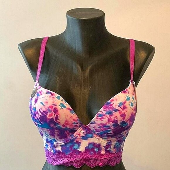 Purple Full Coverage Halter Bra - Picture 1 of 4